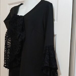 LBD Sharagano with Lace Bell Sleeves